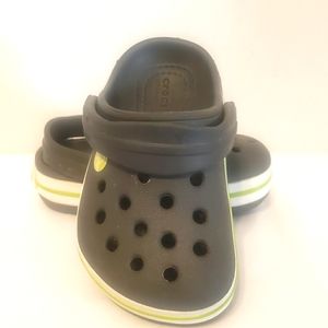 Crocs Crocband Kids Clog Gray White Green Size C5